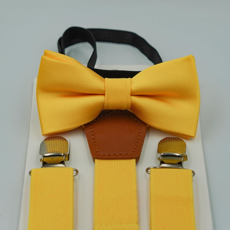 BEWDIO Adjustable Baby Boy Suspenders and Bow Tie, Pre-tied Kids Bowtie and Elastic Suspenders with 4 Strong Metal Clips - Image 4